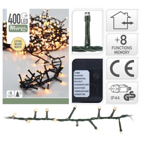 KERSTVERLICHTING MICROCLUSTER 400 LED WARM WIT
