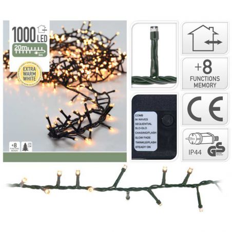 KERSTVERLICHTING MICROCLUSTER 1000 LED WARM WIT