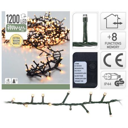 KERSTVERLICHTING MICROCLUSTER 1200 LED WARM WIT