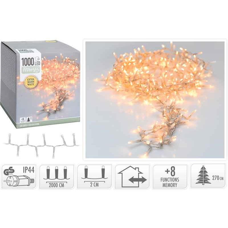 Guirlande Lumineuse Village De Noël - 5 Ampoules LED Blanc Chaud - 2.7 M Avec Clips - Connectable - Pour Décorations Maison
